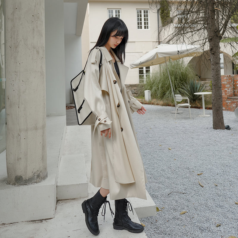 Trench coat de alta costura para mulher
